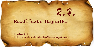 Rubóczki Hajnalka névjegykártya