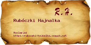 Rubóczki Hajnalka névjegykártya